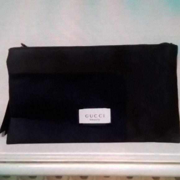 Gucci Handbags - Gucci VIP Midnight Black Satin Cosmetic Pouch Novelty GWP